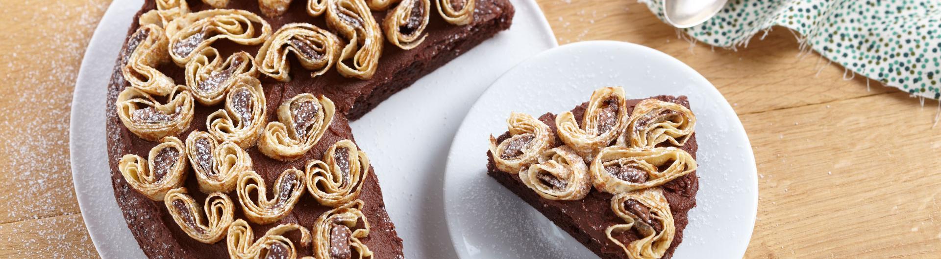 Gâteau au Chocolat et cœur de Crêpes