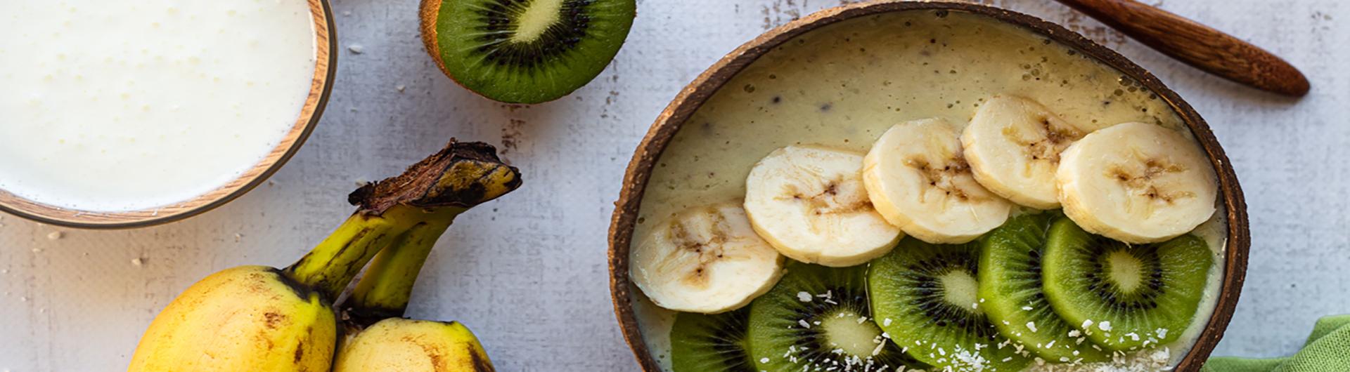 Smoothie bowl banane kiwi au Lait Ribot