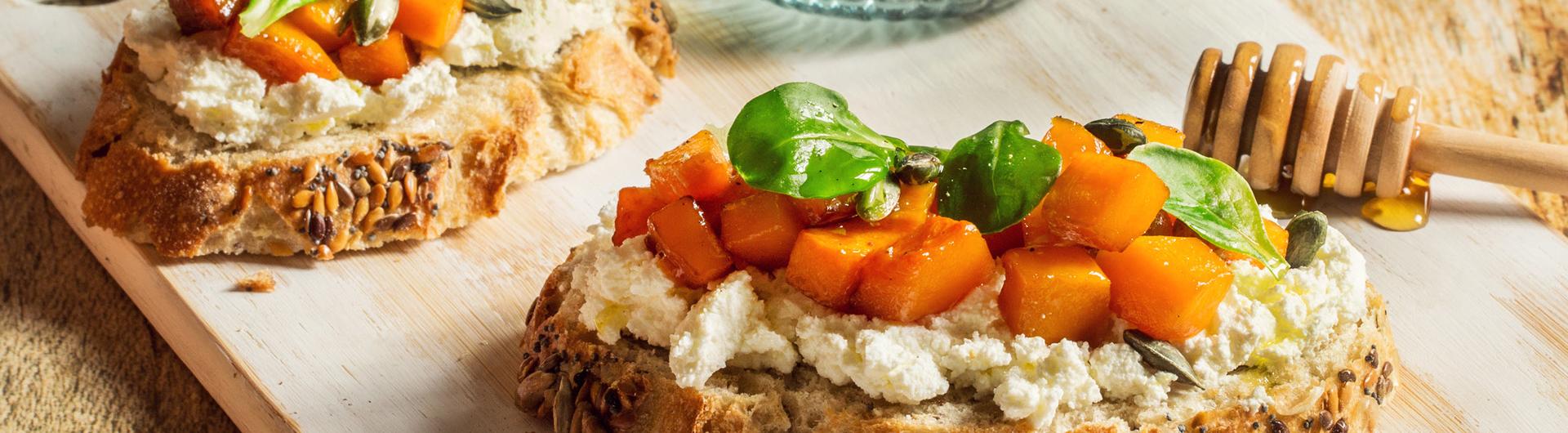 Tartines butternut et Fromage Fouetté Madame Loïk Nature au Sel de Guérande