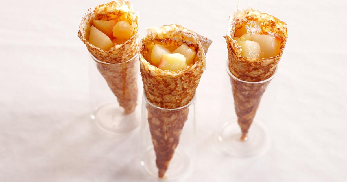 Crêpes caramel au beurre salée en de pommes et poires au miel