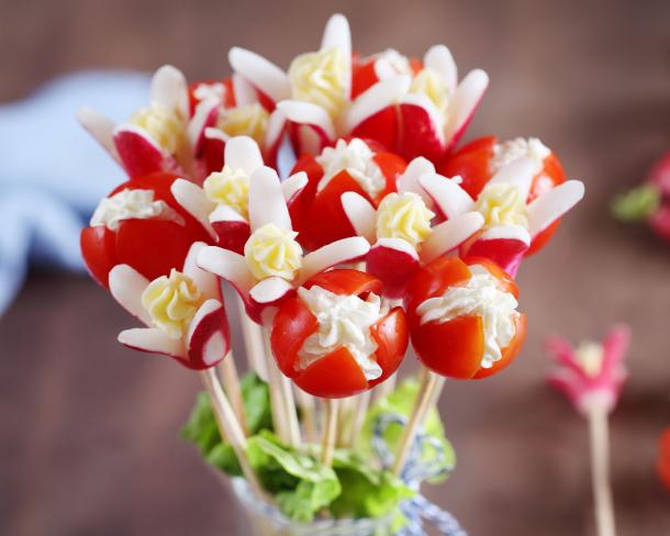 Bouquet de radis et tomates cerises au Beurre Moulé à la Pointe de Sel