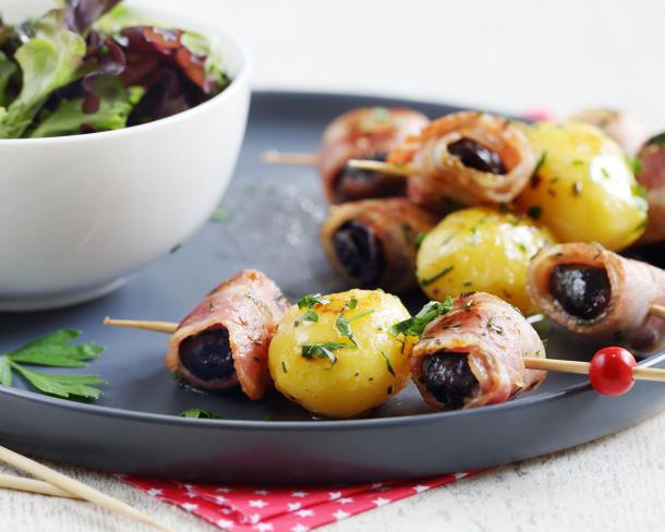 Brochettes de pommes de terre grenaille au Beurre Moulé Sel de Guérande