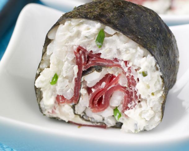 Maki au bœuf séché au Fromage Fouetté Madame Loïk Ail et Fines Herbes