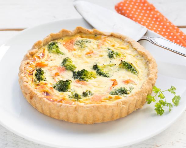 Quiche au saumon et brocolis au Cream Cheese