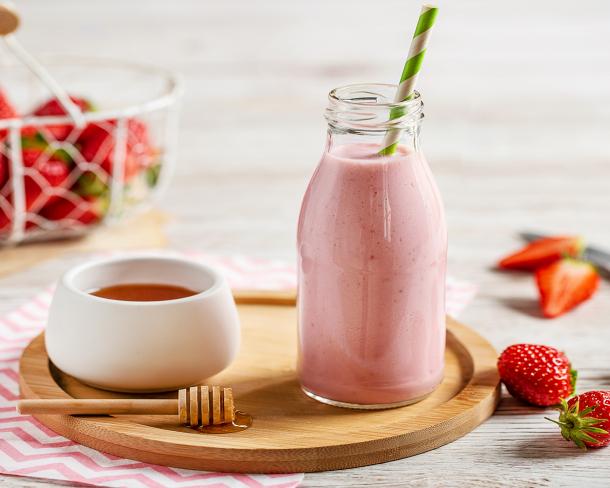 Yaourt à boire aux fraises au Lait Ribot