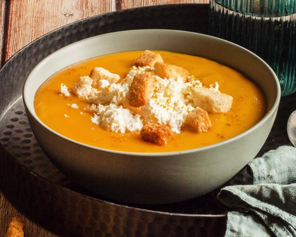 Soupe de carottes au Fromage Fouetté Madame Loïk Nature au sel de Guérande