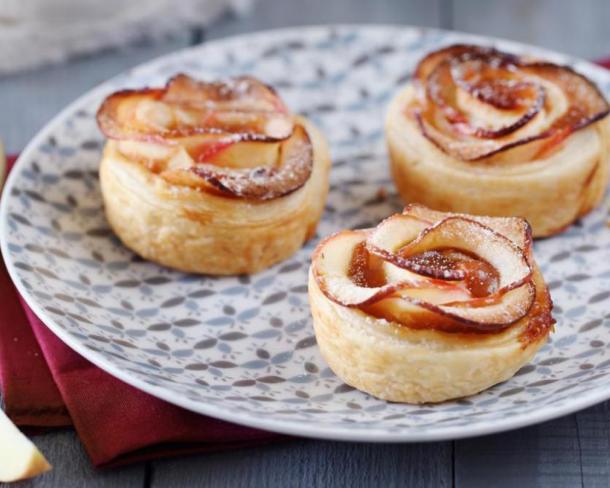 Tartes aux pommes bouquet de roses au Beurre Moulé Demi-Sel